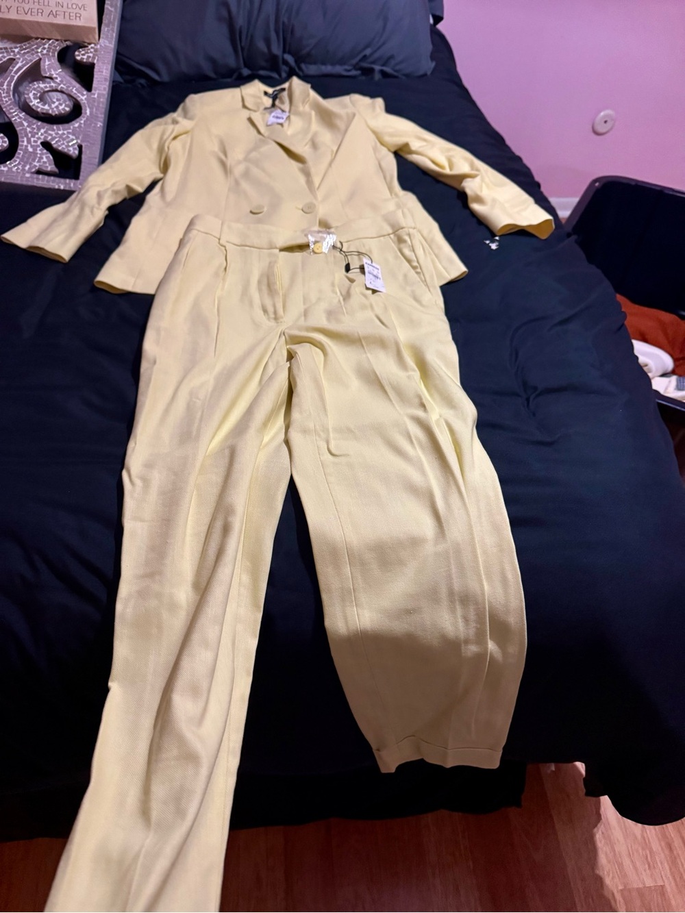 Women's yellow Two-Piece Blazer and Pants Set